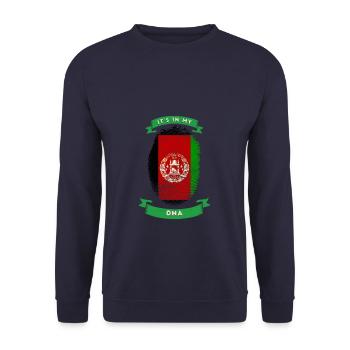 Dna Flag Afghanistan c’est dans mon ADN - Sweat-shirt Unisexe - marine - Devant - Alina (178cm) & Michal (187cm)