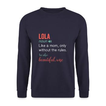 Lola Noun Citation humoristique drôle - Sweat-shirt Unisexe - marine - Devant - Alina (178cm) & Michal (187cm)