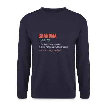 Grand-mère Noun Citation humoristique drôle - Sweat-shirt Unisexe - marine - Devant - Alina (178cm) & Michal (187cm)
