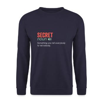 Secret Noun Funny humor quote - Unisex Pullover - Navy - Vorne - Alina (178cm) & Michal (187cm)
