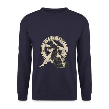 Wrestling Murder Yoga Martial Arts Fifhter - Unisex Pullover - Navy - Vorne - Alina (178cm) & Michal (187cm)