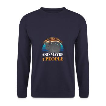 I Like Chinchillas and maybe 3 People Pet Animal - Unisex Sweatshirt - navy - Front - Alina (178cm) & Michal (187cm)