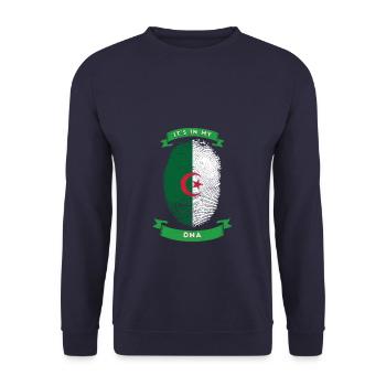 Algeria Flag DNA Country - Unisex Pullover - Navy - Vorne - Alina (178cm) & Michal (187cm)
