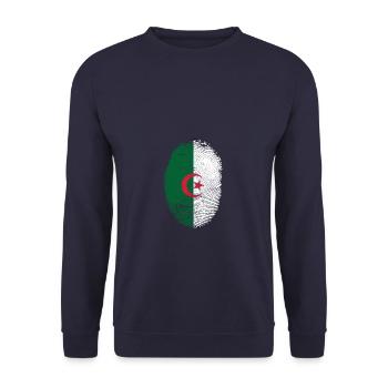 Algeria Flag DNA Country - Unisex Pullover - Navy - Vorne - Alina (178cm) & Michal (187cm)