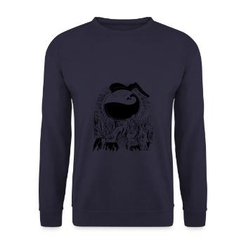 Satanic Woman Coffee Ritual Occult Goth - Unisex Pullover - Navy - Vorne - Alina (178cm) & Michal (187cm)