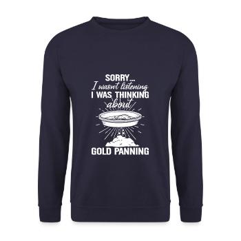 Désolé de ne pas écouter je pensais à - Sweat-shirt Unisexe - marine - Devant - Alina (178cm) & Michal (187cm)
