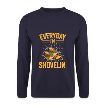 Tous les jours, je pellete l’orpaillage - Sweat-shirt Unisexe - marine - Devant - Alina (178cm) & Michal (187cm)