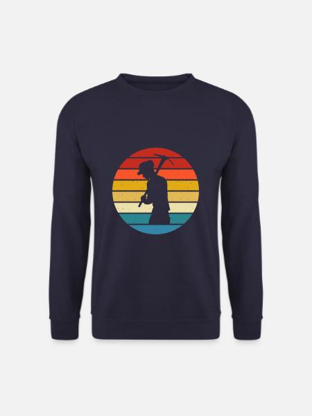 Gold miner panning sunset - Unisex Sweatshirt - navy