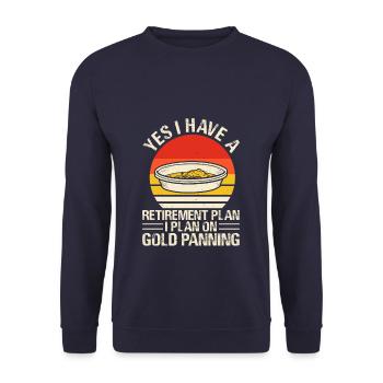 Oui, j’ai un plan de retraite que je prévois sur l’or - Sweat-shirt Unisexe - marine - Devant - Alina (178cm) & Michal (187cm)