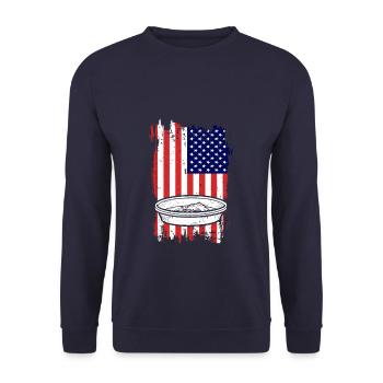 Drapeau américain orpaillage - Sweat-shirt Unisexe - marine - Devant - Alina (178cm) & Michal (187cm)