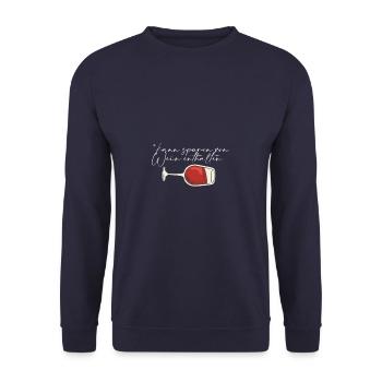 Kann Spuren von Wein enthalten Outfit für - Unisex Pullover - Navy - Vorne - Alina (178cm) & Michal (187cm)