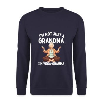 I'm Not Just A Grandma I'm A Yoga Grandma - Unisex Pullover - Navy - Vorne - Alina (178cm) & Michal (187cm)