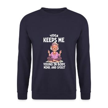 Yoga Keeps Me Young In Body Mind, And Spirit 2 - Unisex Sweatshirt - navy - Front - Alina (178cm) & Michal (187cm)