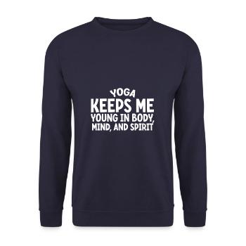 Yoga Keeps Me Young In Bodymmind, And Spirit 2 - Unisex Sweatshirt - navy - Front - Alina (178cm) & Michal (187cm)