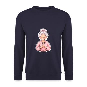 Yoga Grandma - Unisex Pullover - Navy - Vorne - Alina (178cm) & Michal (187cm)