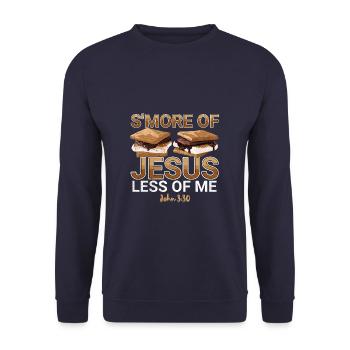 Plus de Jésus, moins de moi Camping Chocolate - Sweat-shirt Unisexe - marine - Devant - Alina (178cm) & Michal (187cm)