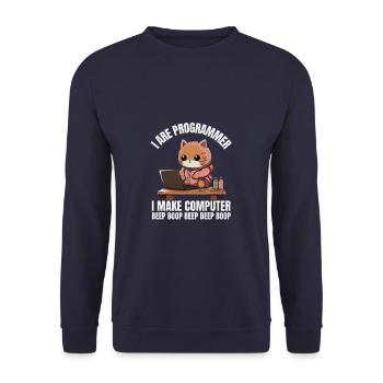 Ich bin Programmierer. Ich mache Computer Beep - Unisex Pullover - Navy - Vorne - Alina (178cm) & Michal (187cm)