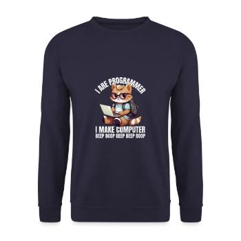 Ich bin Programmierer. Ich mache Computer Beep - Unisex Pullover - Navy - Vorne - Alina (178cm) & Michal (187cm)