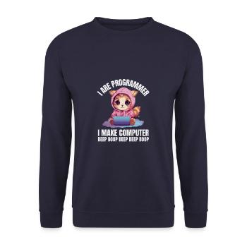 Ich bin Programmierer. Ich mache Computer Beep - Unisex Pullover - Navy - Vorne - Alina (178cm) & Michal (187cm)