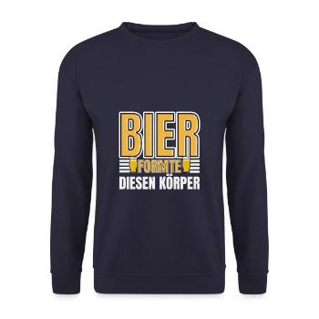 Bier formte diesen Körper Party Grillen - Unisex Pullover - Navy - Vorne - Alina (178cm) & Michal (187cm)