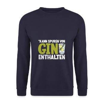 Kann spuren von Gin enthalten Verkostung GIN - Unisex Pullover - Navy - Vorne - Alina (178cm) & Michal (187cm)
