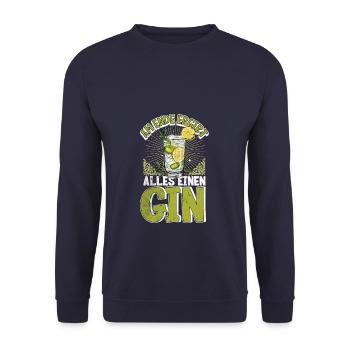 Am ende ergibt alles einen Gin - Unisex Pullover - Navy - Vorne - Alina (178cm) & Michal (187cm)