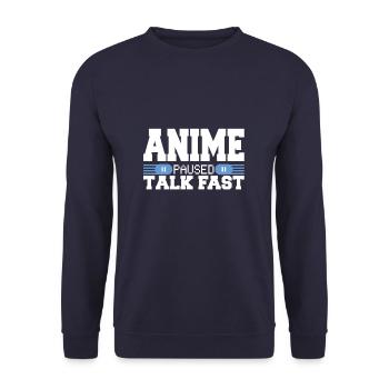 Anime mis en pause Talk Fast Anime Lovers - Sweat-shirt Unisexe - marine - Devant - Alina (178cm) & Michal (187cm)