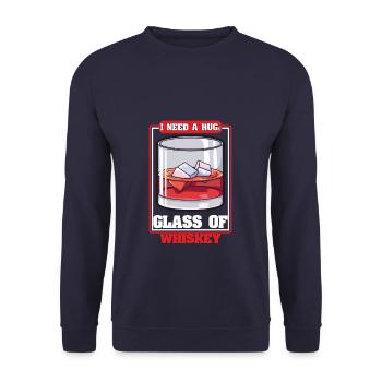 I Need a Huge Glass of Whiskey Lover - Unisex Pullover - Navy - Vorne - Alina (178cm) & Michal (187cm)