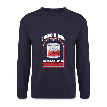 I Need a Huge Glass of Whiskey Lover - Unisex Pullover - Navy - Vorne - Alina (178cm) & Michal (187cm)