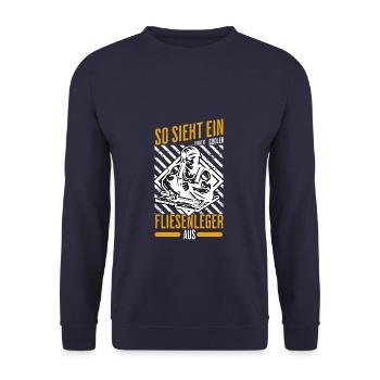 This is what a really cool tiler looks like - Unisex Sweatshirt - navy - Front - Alina (178cm) & Michal (187cm)