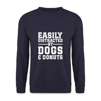 Easily Distracted By Dogs & Hiking - Unisex Sweatshirt - navy - Front - Alina (178cm) & Michal (187cm)