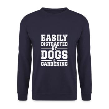 Easily Distracted By Dogs & Gardening - Unisex Sweatshirt - navy - Front - Alina (178cm) & Michal (187cm)