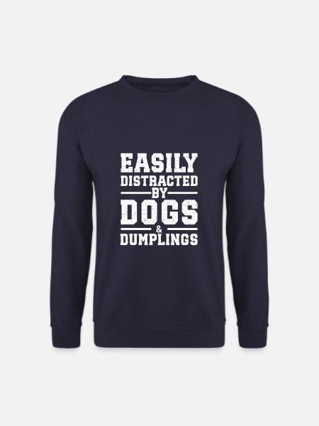 Easily Distracted By Dogs & Dumplings - Unisex Sweatshirt - navy