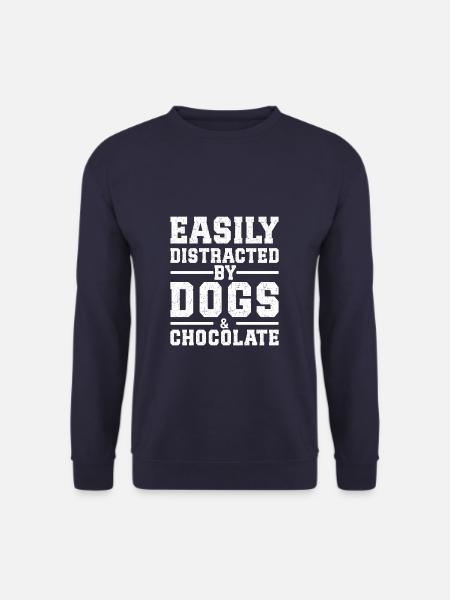 Easily Distracted By Dogs & Chocolate - Unisex Sweatshirt - navy