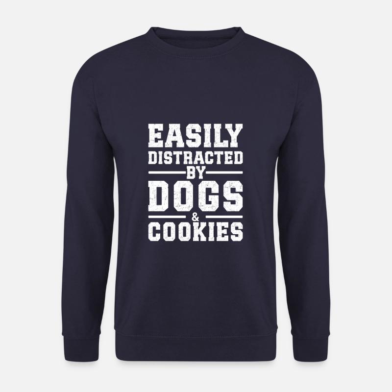 Easily Distracted By Dogs & Cookies - Unisex Pullover - Navy