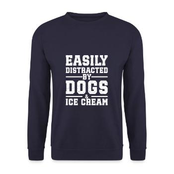 Easily Distracted By Dogs & Ice Cream - Unisex Sweatshirt - navy - Front - Alina (178cm) & Michal (187cm)