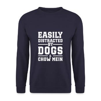 Easily Distracted By Dogs & Chow Mein - Unisex Sweatshirt - navy - Front - Alina (178cm) & Michal (187cm)