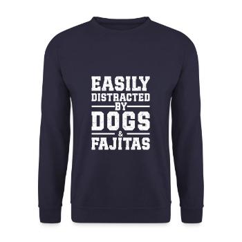 Easily Distracted By Dogs & Fajitas - Unisex Sweatshirt - navy - Front - Alina (178cm) & Michal (187cm)