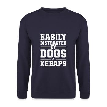 Easily Distracted By Dogs & Kebaps - Unisex Sweatshirt - navy - Front - Alina (178cm) & Michal (187cm)