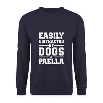 Easily Distracted By Dogs & Paella - Unisex Sweatshirt - navy - Front - Alina (178cm) & Michal (187cm)