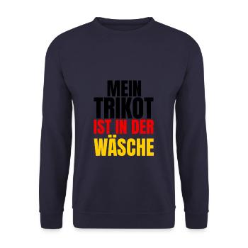 Mein Trikot Ist In Der Wäsche - Unisex Pullover - Navy - Vorne - Alina (178cm) & Michal (187cm)