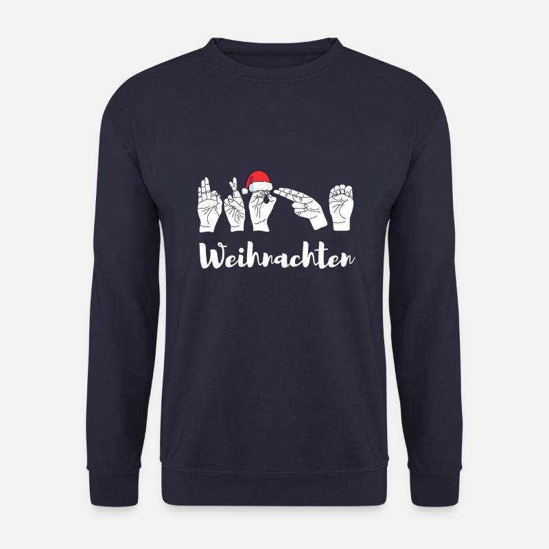 Frohe Weihnachten in Gebärdensprache - Unisex Pullover - Navy