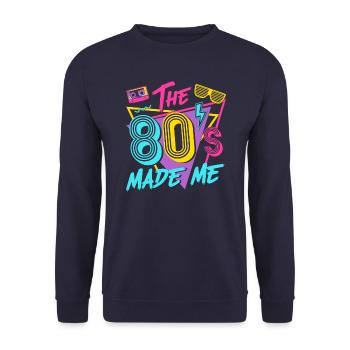 Ich Liebe die 80er - Unisex Pullover - Navy - Vorne - Alina (178cm) & Michal (187cm)