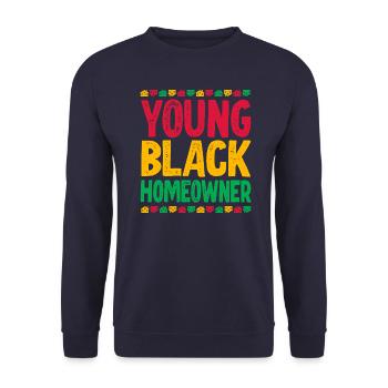 Young Black Homeowner - Unisex Sweatshirt - navy - Front - Alina (178cm) & Michal (187cm)