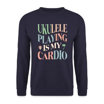 Jouer du ukulélé est mon cardio - Sweat-shirt Unisexe - marine - Devant - Alina (178cm) & Michal (187cm)