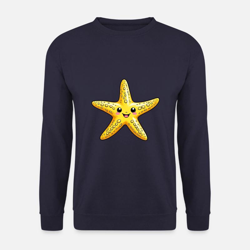 Lachender gelber Seestern - Unisex Pullover - Navy