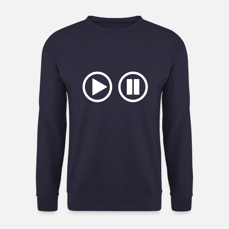 play pause button - retro - Unisex Pullover - Navy