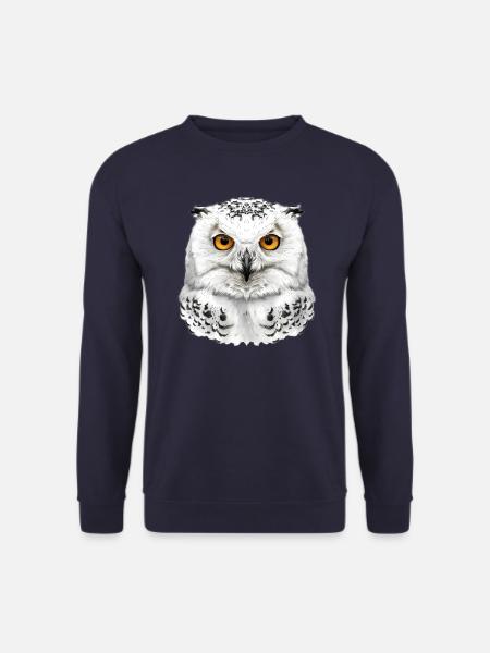 Snowy Owl Head - Unisex Sweatshirt - navy