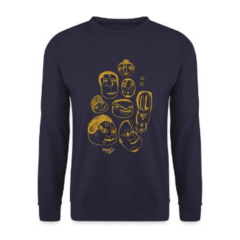 Do you like coffee?! I - Unisex Pullover - Navy - Vorne - Alina (178cm) & Michal (187cm)