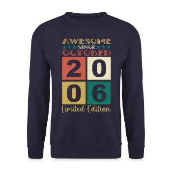 October Vintage 2006 16th Birthday Gift - Unisex Sweatshirt - navy - Front - Alina (178cm) & Michal (187cm)